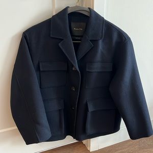 Navy blue wool jacket women